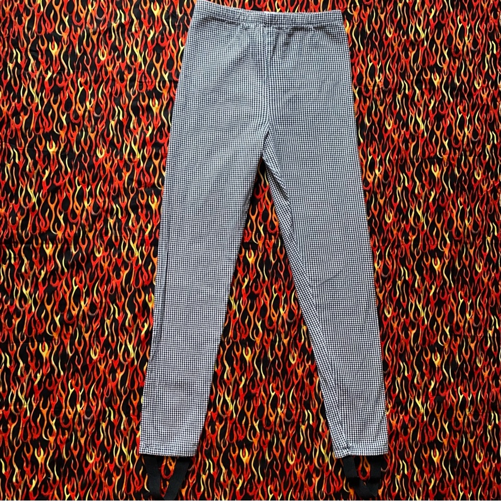 Vintage Black and White Gingham Stirup Pants